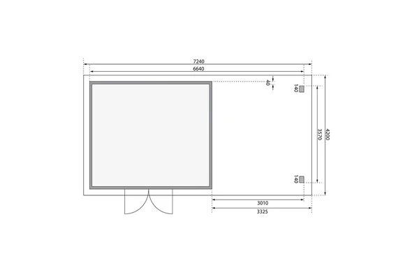 KARIBU Gartenhaus Northeim 5, Naturbelassen, Fichtenholz 40mm, 724 X 369 X 229 Cm, Pultdach, Anbau 3m Mit Rückwand 6 KARIBU Gartenhaus Northeim 5, Naturbelassen, Fichtenholz 40mm, 724 X 369 X 229 Cm, Pultdach, Anbau 3m Mit Rückwand – Bild 6