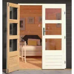 KARIBU Gartenhaus Bastrup 4, Anthrazit, Fichtenholz 28mm, 237 X 297 X 222 Cm, Pultdach, Eco Doppelflügeltür -Günstiges Garten Perle Geschäft 30562 3 02.jpg