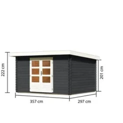 KARIBU Gartenhaus Bastrup 7, Anthrazit, Fichtenholz 28mm, 357 X 297 X 222 Cm, Pultdach, Eco Doppelflügeltür 15 KARIBU Gartenhaus Bastrup 7, Anthrazit, Fichtenholz 28mm, 357 X 297 X 222 Cm, Pultdach, Eco Doppelflügeltür -Günstiges Garten Perle Geschäft 30562 5 05.jpg