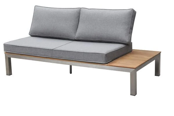 OUTFLEXX 2-Sitzer Sofa, Silber/grau, Edelstahl/FSC-Teakholz/Textil, 168 X 79 X 64 Cm 3 OUTFLEXX 2-Sitzer Sofa, Silber/grau, Edelstahl/FSC-Teakholz/Textil, 168 X 79 X 64 Cm – Bild 3