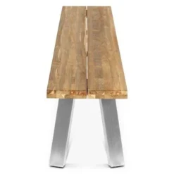 OUTFLEXX Gartenbank, Edelstahl/recyceltes FSC®-Teak, 220x40x45xm, A-Gestell, Rustikal Gebürstet -Günstiges Garten Perle Geschäft 3 18324.jpg