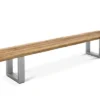 OUTFLEXX Bank, Natur, Edelstahl & Recycled FSC-Teak, 200x40x45cm, Baumkante