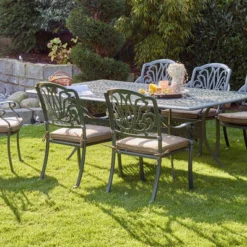 HARTMAN Amalfi Esstischgarnitur, Dunkelgrün, Alu-Guss, 6 Diningsessel, Inkl. Polster, 214x112 Cm 16 HARTMAN Amalfi Esstischgarnitur, Dunkelgrün, Alu-Guss, 6 Diningsessel, Inkl. Polster, 214x112 Cm -Günstiges Garten Perle Geschäft 3 21183.jpg