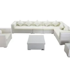 OUTFLEXX Loungemöbel-Set, Weiß, Polyrattan, Für 8 Personen, Inkl. Loungetisch, Wasserfeste Kissenbox -Günstiges Garten Perle Geschäft 3 2510 BOX D.jpg