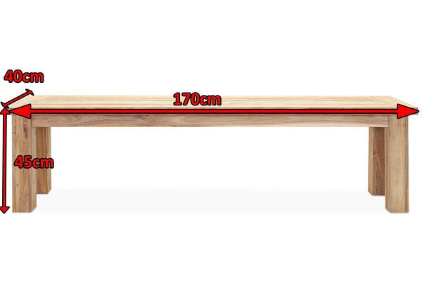 OUTFLEXX Sitzbank, Natur, Recyceltes SLVK-Teakholz, 170 X 40 X 45 Cm 5 OUTFLEXX Sitzbank, Natur, Recyceltes SLVK-Teakholz, 170 X 40 X 45 Cm – Bild 5