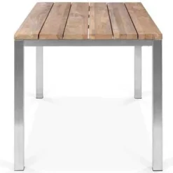 OUTFLEXX Esstischgarnitur, Edelstahl / FSC-Teak, Tisch 150x80cm, 6 Freischwinger Padded, Schwarz 13 OUTFLEXX Esstischgarnitur, Edelstahl / FSC-Teak, Tisch 150x80cm, 6 Freischwinger Padded, Schwarz -Günstiges Garten Perle Geschäft 4 17270.jpg