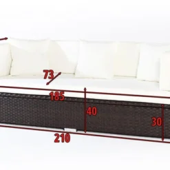 OUTFLEXX 3-Sitzer Sofa, Braun, Polyrattan,210x85x70cm, Inkl. Polster + Wasserfeste Kissenbox 7 OUTFLEXX 3-Sitzer Sofa, Braun, Polyrattan,210x85x70cm, Inkl. Polster + Wasserfeste Kissenbox -Günstiges Garten Perle Geschäft 4 2393 1 BOX.jpg