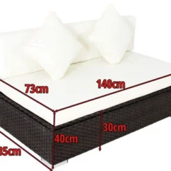 OUTFLEXX 2-Sitzer Mittelelement, Braun, Polyrattan, 140x85x70cm, Inkl. Polster, Wasserfeste Kissenbox 7 OUTFLEXX 2-Sitzer Mittelelement, Braun, Polyrattan, 140x85x70cm, Inkl. Polster, Wasserfeste Kissenbox -Günstiges Garten Perle Geschäft 4 2393 16 BOX.jpg