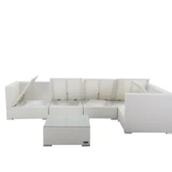 OUTFLEXX Loungemöbel Polyrattan, Weiß, Für 5 Personen, Inkl. Kaffeetisch, Wasserfeste Kissenbox 10 OUTFLEXX Loungemöbel Polyrattan, Weiß, Für 5 Personen, Inkl. Kaffeetisch, Wasserfeste Kissenbox -Günstiges Garten Perle Geschäft 4 7175 BOX B.jpg