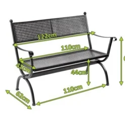 MBM Bank Romeo, Marone, Schmiedeeisen Verzinkt, Pulverbeschichtet, 2-Sitzer, 122x90x62 Cm -Günstiges Garten Perle Geschäft 5 10887.jpg
