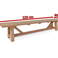 OUTFLEXX Gartenbank XXL, Natur, Recyceltes FSC®-Teakholz, 220x40cm, Rustikal Gebürstet -Günstiges Garten Perle Geschäft 5 15865.jpg