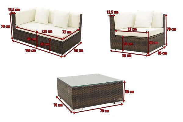 OUTFLEXX Loungemöbel-Set, Braun Marmoriert, 5 Pers, Polyrattan, Wasserfeste Kissenbox 5 OUTFLEXX Loungemöbel-Set, Braun Marmoriert, 5 Pers, Polyrattan, Wasserfeste Kissenbox – Bild 5