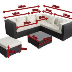 OUTFLEXX Loungemöbel-Set, Schwarz, Polyrattan, 6 Personen, Wasserfeste Kissenbox, Inkl. Kaffeetisch 15 OUTFLEXX Loungemöbel-Set, Schwarz, Polyrattan, 6 Personen, Wasserfeste Kissenbox, Inkl. Kaffeetisch -Günstiges Garten Perle Geschäft 5 18229 BOX B.jpg