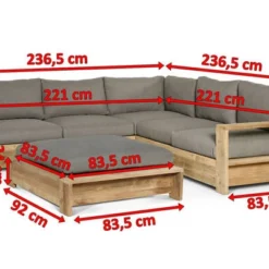 OUTFLEXX Kassel Ecklounge, Recyceltes Teakholz, Inkl. Polster Aus Olefin, Rustikal Gebürstet -Günstiges Garten Perle Geschäft 5 18330.jpg