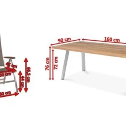 STERN Cardiff Esstischgruppe, Silber/taupe, Edelstahl/Teak, Tisch 160 X 90 Cm, 6 Multipositionssessel 11 STERN Cardiff Esstischgruppe, Silber/taupe, Edelstahl/Teak, Tisch 160 X 90 Cm, 6 Multipositionssessel -Günstiges Garten Perle Geschäft 5 19709.jpg