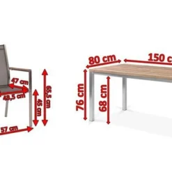 STERN Cardiff Esstischgruppe, Silber/silbergrau, Edelstahl/Teak, Tisch 150 X 80 Cm, 6 Stapelsessel -Günstiges Garten Perle Geschäft 5 19771.jpg