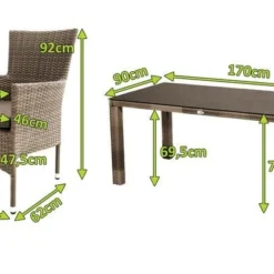 Ploß Rabida Sitzgruppe, Champagner-meliert, Polyrattan, Tisch 170 X 90 Cm, 4 Stapelsessel, Glasplatte In Steinoptik -Günstiges Garten Perle Geschäft 5 21072.jpg