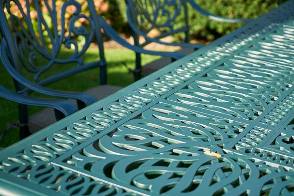 HARTMAN Amalfi Esstischgarnitur, Dunkelgrün, Alu-Guss, 6 Diningsessel, Inkl. Polster, 214x112 Cm 5 HARTMAN Amalfi Esstischgarnitur, Dunkelgrün, Alu-Guss, 6 Diningsessel, Inkl. Polster, 214x112 Cm – Bild 5