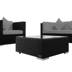 OUTFLEXX Loungemöbel-Set, Schwarz, Polyrattan, Für 8 Personen, Inkl. Kaffeetisch, Wasserfeste Kissenbox -Günstiges Garten Perle Geschäft 6 1380 BOX B.jpg