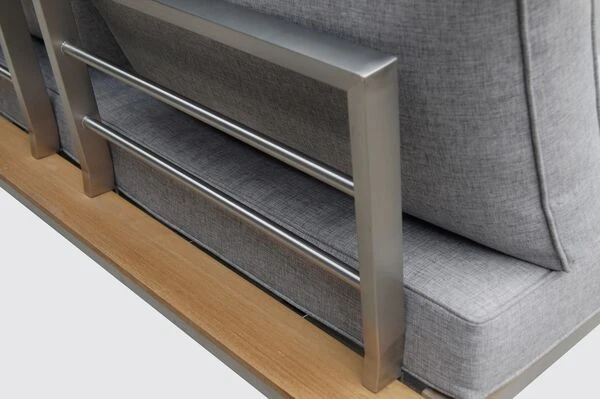 OUTFLEXX 2-Sitzer Sofa, Silber/grau, Edelstahl/FSC-Teakholz/Textil, 168 X 79 X 64 Cm 6 OUTFLEXX 2-Sitzer Sofa, Silber/grau, Edelstahl/FSC-Teakholz/Textil, 168 X 79 X 64 Cm – Bild 6