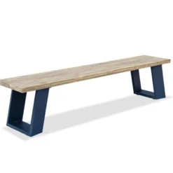 Günstiges Garten Perle Geschäft 34 OUTFLEXX Bank, Dark Grey/natur, Alu/recycled FSC®-Teak, 240x100x45cm, Mit Baumkante