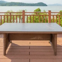 OUTFLEXX Dining Set, Hellbraun, Polyrattan, Tisch 220x100cm, Spraystone, 6mm, 6 Dining Sessel, Verstellbar -Günstiges Garten Perle Geschäft 6 20680.jpg