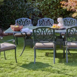 HARTMAN Amalfi Esstischgarnitur, Dunkelgrün, Alu-Guss, 6 Diningsessel, Inkl. Polster, 214x112 Cm 19 HARTMAN Amalfi Esstischgarnitur, Dunkelgrün, Alu-Guss, 6 Diningsessel, Inkl. Polster, 214x112 Cm -Günstiges Garten Perle Geschäft 6 21183.jpg