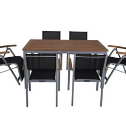 VILLANA Esstischset, Silber/schwarz, Alu/FSC-Akazie, Gartentisch 150 X 90 Cm, 2 Relaxsessel, 4 Stapelsessel 11 VILLANA Esstischset, Silber/schwarz, Alu/FSC-Akazie, Gartentisch 150 X 90 Cm, 2 Relaxsessel, 4 Stapelsessel -Günstiges Garten Perle Geschäft 6 21286.jpg