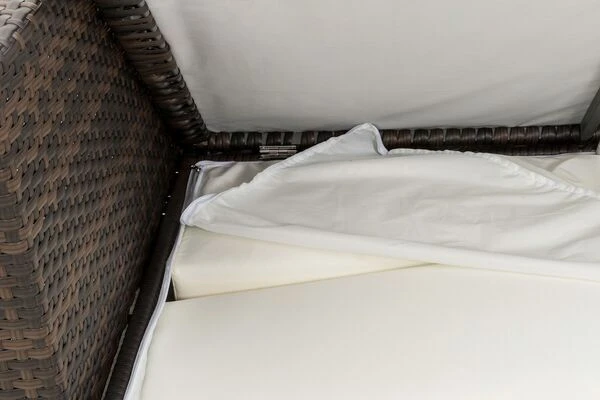 OUTFLEXX Loungemöbel-Set, Braun Marmoriert, 5 Pers, Polyrattan, Wasserfeste Kissenbox 10 OUTFLEXX Loungemöbel-Set, Braun Marmoriert, 5 Pers, Polyrattan, Wasserfeste Kissenbox – Bild 10