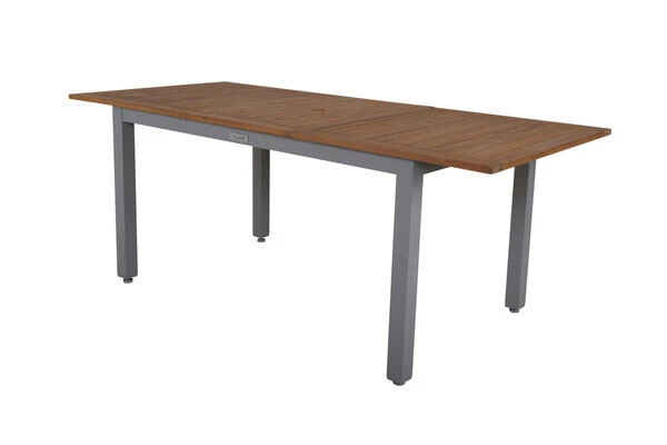 VILLANA Esstischgarnitur, Silber/schwarz, Alu/ FSC-Akazienholz, Ausziehtisch 150/200 Cm, 6 Multipositionssessel 7 VILLANA Esstischgarnitur, Silber/schwarz, Alu/ FSC-Akazienholz, Ausziehtisch 150/200 Cm, 6 Multipositionssessel – Bild 7