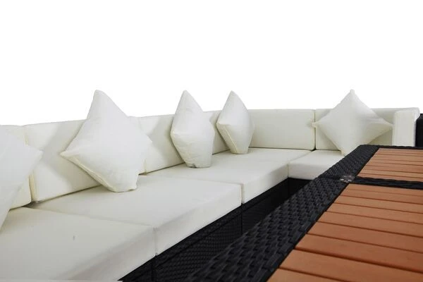 OUTFLEXX Loungemöbel-Set Polyrattan, Schwarz, Für 5 Personen, Inkl. Loungetisch, Wasserfeste Kissenbox 7 OUTFLEXX Loungemöbel-Set Polyrattan, Schwarz, Für 5 Personen, Inkl. Loungetisch, Wasserfeste Kissenbox – Bild 7