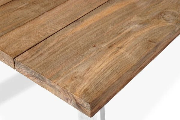 STERN Cardiff Esstischgruppe, Silber/taupe, Edelstahl/Teak, Tisch 160 X 90 Cm, 6 Multipositionssessel 7 STERN Cardiff Esstischgruppe, Silber/taupe, Edelstahl/Teak, Tisch 160 X 90 Cm, 6 Multipositionssessel – Bild 7