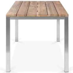 STERN Cardiff Esstischgruppe, Silber/silbergrau, Edelstahl/Teak, Tisch 150 X 80 Cm, 6 Stapelsessel -Günstiges Garten Perle Geschäft 7 19771.jpg