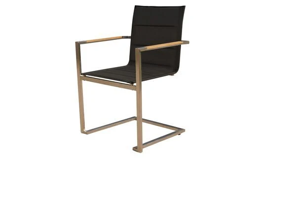 OUTFLEXX Sitzgruppe, Schwarz, Edelstahl/Teak, Esstisch 200 X 90 Cm, 6 Stapelstühle Gepolstert 9 OUTFLEXX Sitzgruppe, Schwarz, Edelstahl/Teak, Esstisch 200 X 90 Cm, 6 Stapelstühle Gepolstert – Bild 9